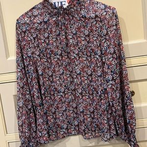 Asos Design  maternity long sleeve floral blouse with shirred  neck and cuffs